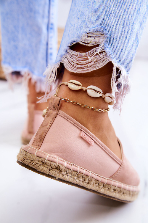 Dámska klasická espadrilles veľká hviezda JJ274955 Pink