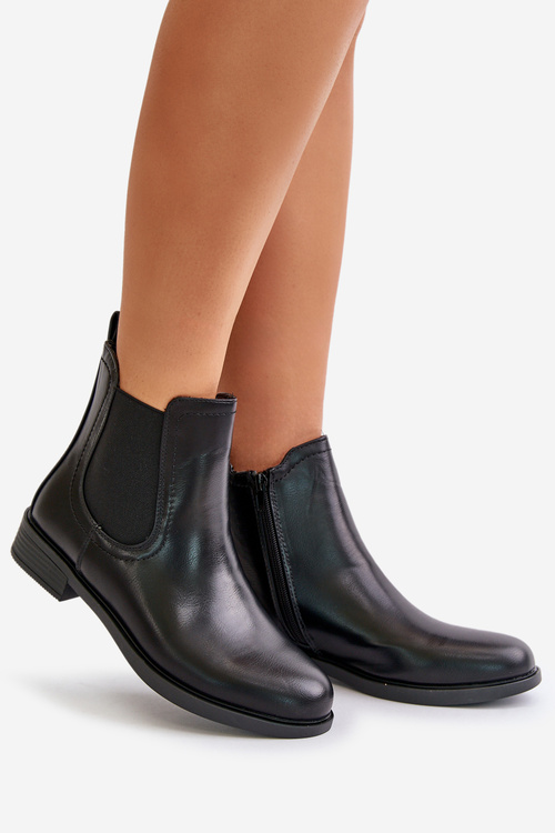 Zateplené Plné Boty Chelsea Na Zip Černé Tinra