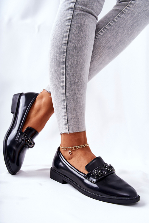 Polobotky Boty S Ozdobným Páskem Černé Valisso