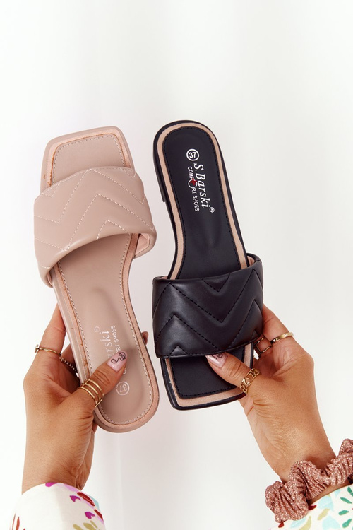 Kožené žabky S. Barski 331-42 cappuccino