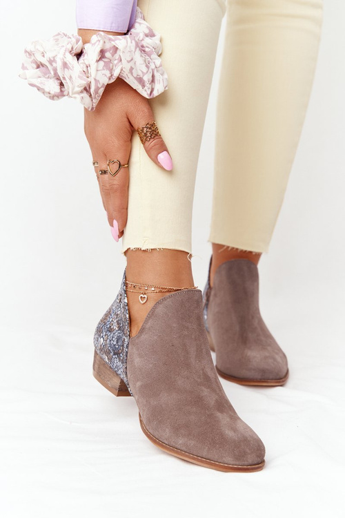 Dámské Kožené Boty Maciejka Tmavě Béžové 04091-65