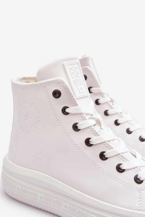 Dámské zipem zateplené trampky bílé Big Star MM274021