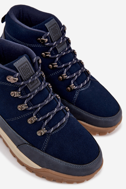 Semišové Pánské Trekingové Boty Big Star SS174264 Tmavě Modré