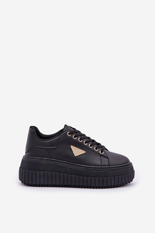 Štýlové tenisky na masívnej platforme čierne Vallexia