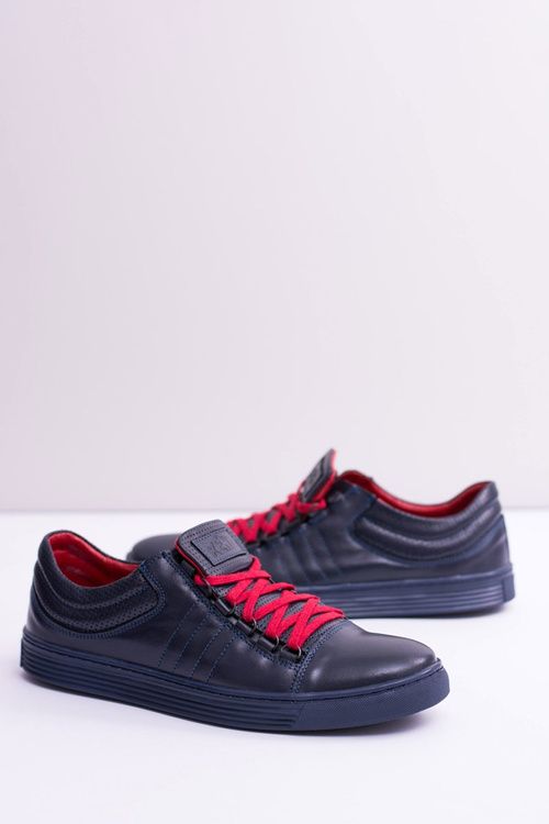 Pánske kožené tenisky Navy Blue Elon