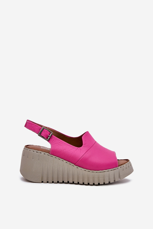 Dámské Sandály Z Přírodní Kůže Na Klínu Fuchsie Artiker 54C0789