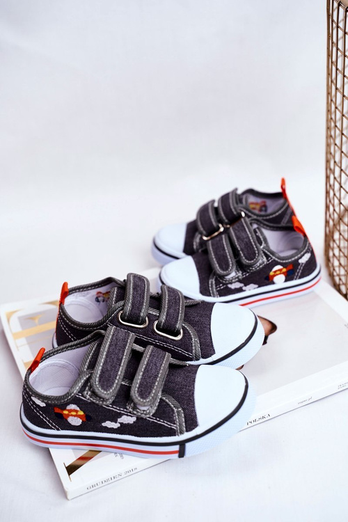 Detské tenisky so sivým suchým zipsom