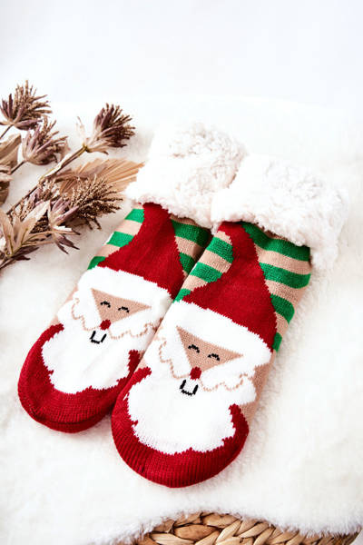 Dlhé ponožky vianočný vzor mikołaj