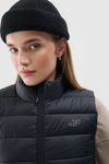 Dámský péřový bezrukávník s límcem 4F Černý 4FWAW24TVJAF139-20S