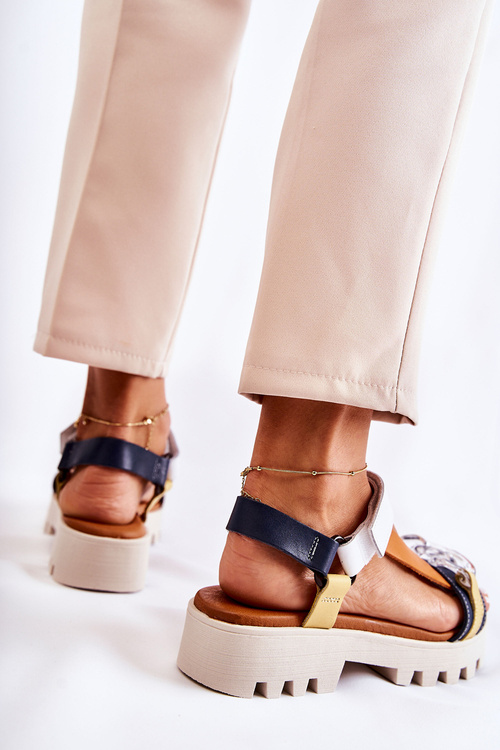 Kožené sandále Maciejka Maciejka L5009-02 Navy-biela