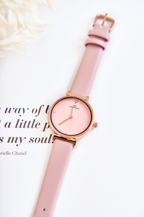 Dámské klasické hodinky na koženém řemínku Giorgio & Dario růžový