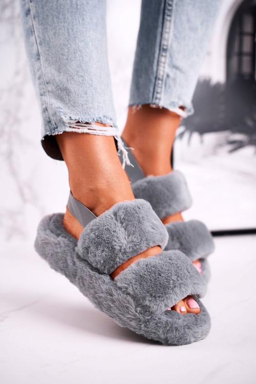 Dámska papci na platforme Grey Cotton Candy