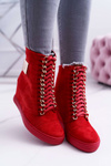 Dámske tenisky Lu Boo s reťazami Suede Red Monica