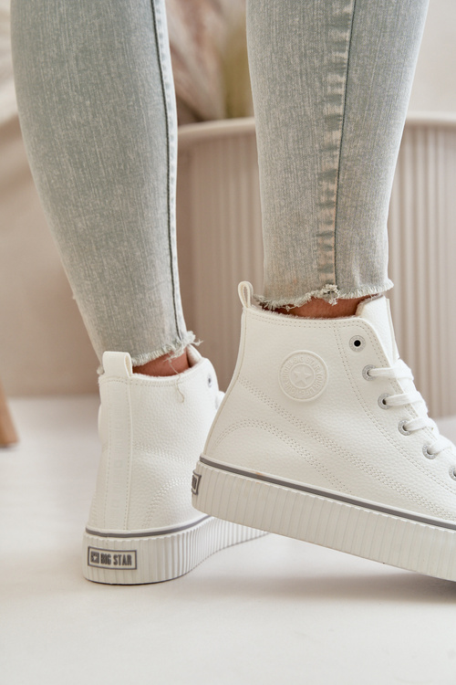 Dámské Zateplené Tenisky Z Eko Kůže Big Star OO274788 Bílé