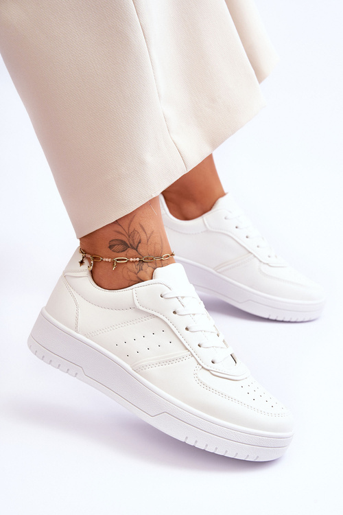 Klasická platforma sportovní boty bílé Feel It