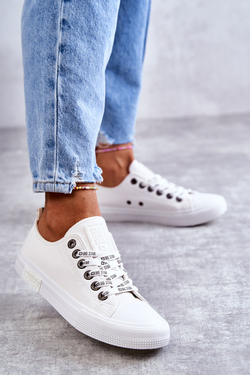 Dámské kůže Sneakers Big Star KK274105 Bílá