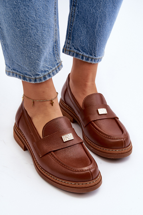 Dámské mokasíny na platformě Laura Messi 2392 tmavě zlatá