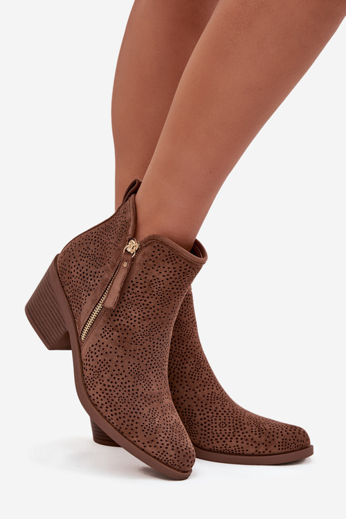 Dámské boty na podpatku S.Barski HY52-538 hnědé