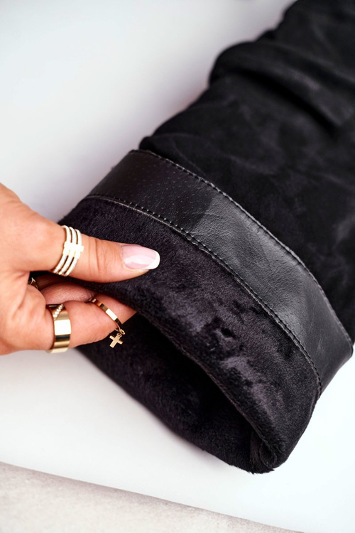 Dámske topánky na semišovom stĺpci čierna tekvica