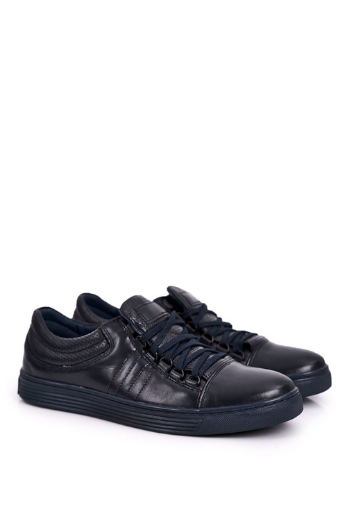 Pánské Kožené Boty Trenéři BEDNAREK Tmavě Modré