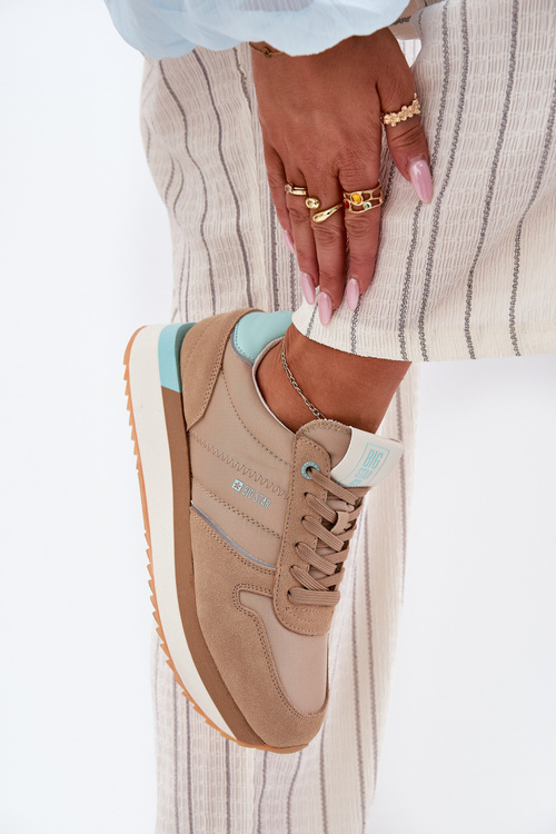 Dámské Semišové Tenisky Big Star RR274A048 HI-POLY SYSTEM Tmavě béžové