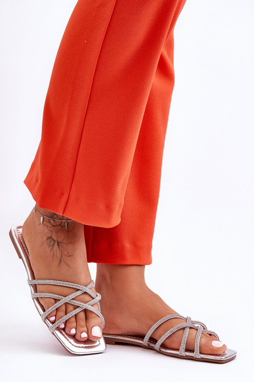 Dámské Šněrovací Sandály se Střapci a Džety Stříbrné Leomi