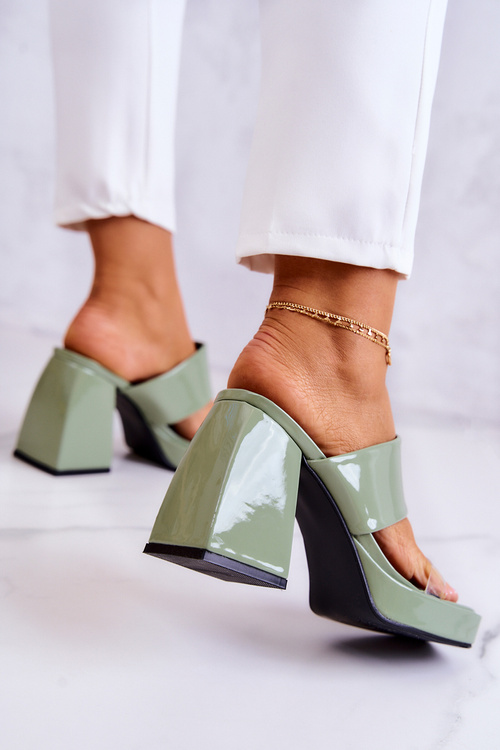 Lakované Pantofle zelene Seattle