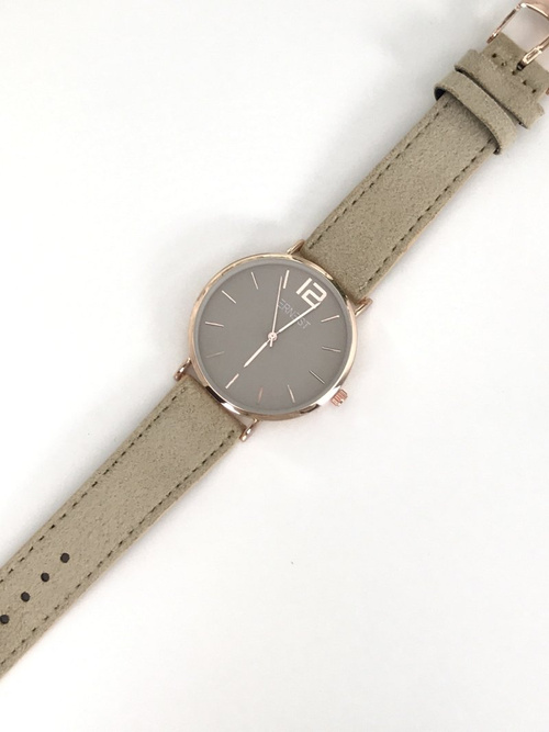 Dámské Hodinky Ernest Manon Suede Olive Gold