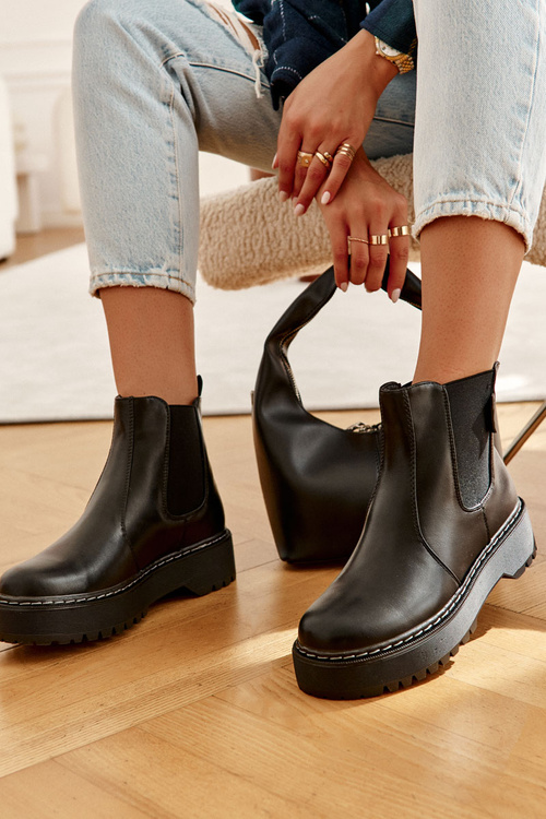 Teplé nazouvací boty Big Star II274101 Černá