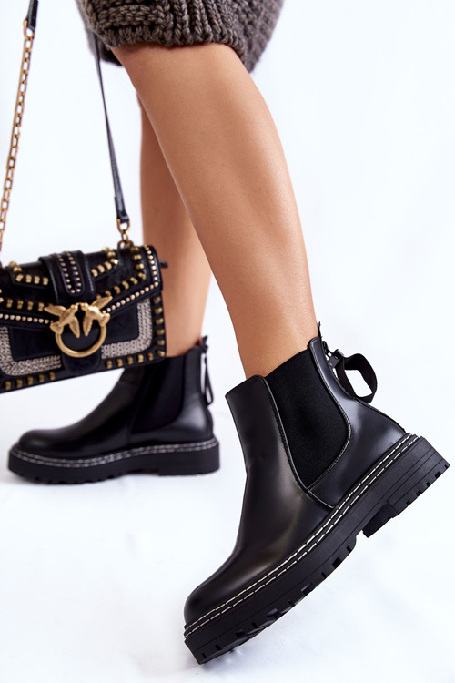 Klasické dámské boty Jodhpur Černé Atelio