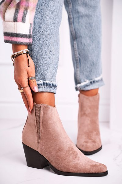 Dámské Kotníkové Boty Na Podpatku Khaki Loud