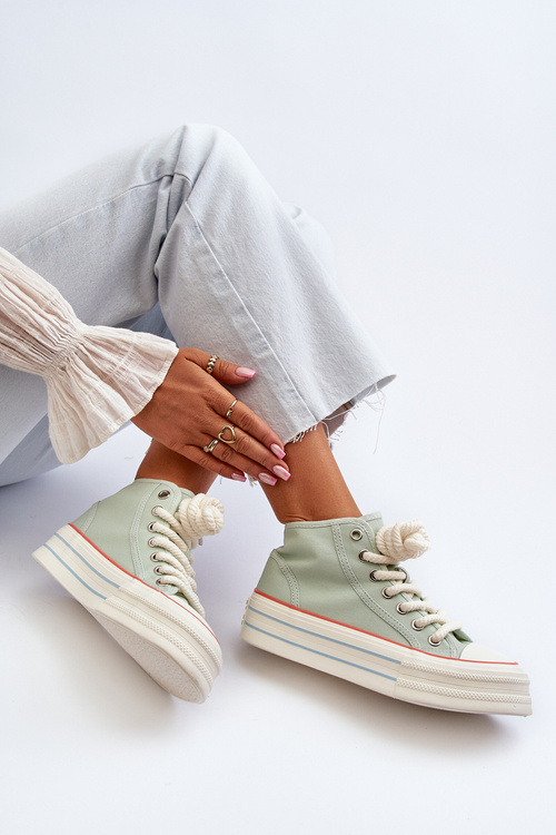 Dámské tenisky na platformě máta Aineri