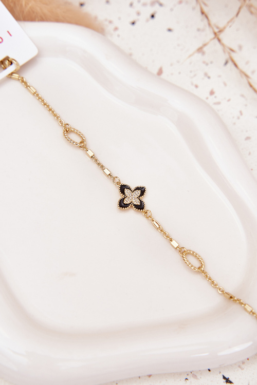 Náramok s štvorlístkom chirurgická oceľ zlatá