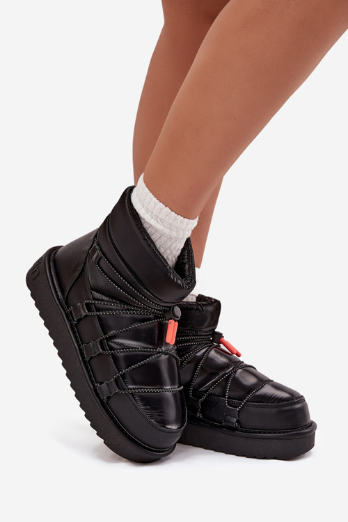 Dámske snehule na platforme DFranklin DFSH370020 Čierne
