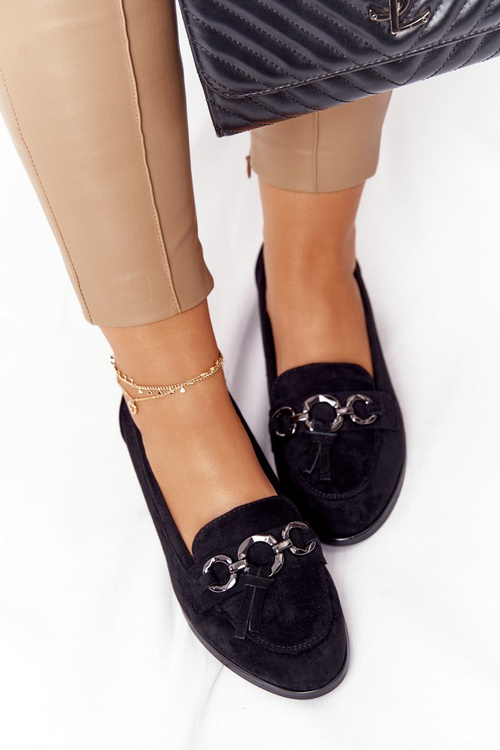 Elegantné ženské vinceza moklane 10585 semišový čierny