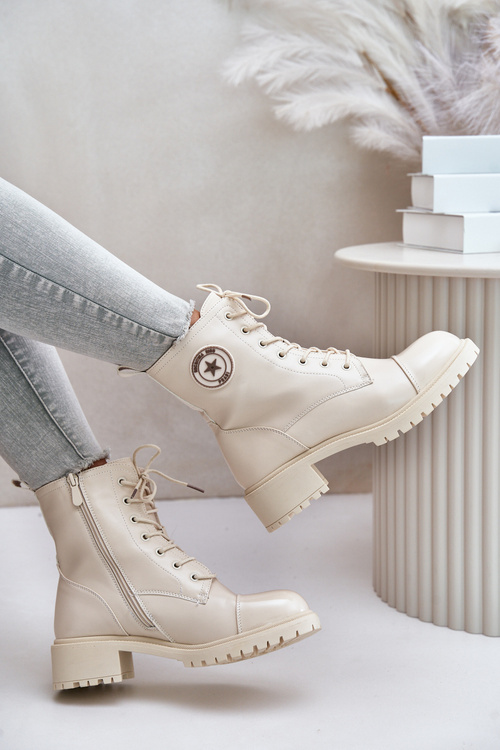 Teplé Pracovné Topánky Na Zips Béžové Soratta