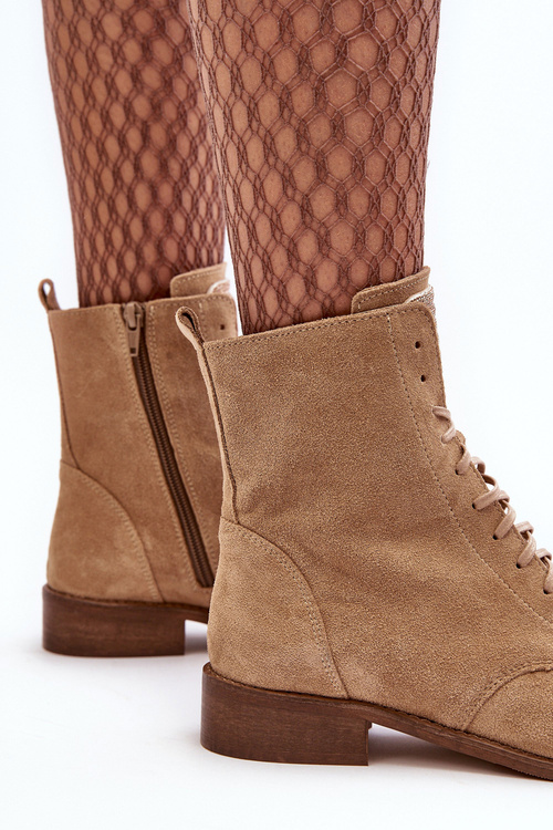 Nicole 2848 Dámské Bežové Semišové Boty