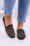Lu Boo Black Openwork Ballerinas Lordy Carmar Studs