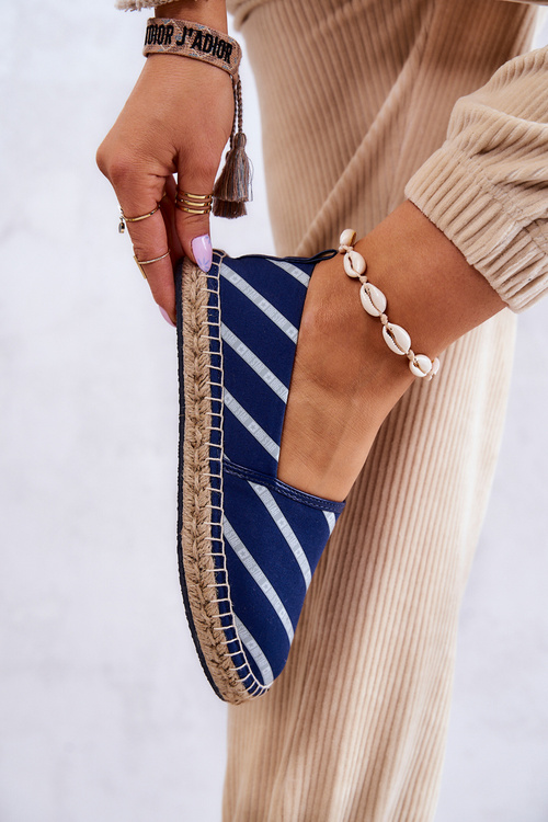 Dámska klasická espadrilles veľká hviezda JJ274960 Navy Blue