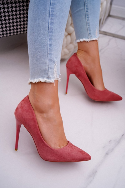 Dámské Semišové Lodičky Na Jehlovém Podpatku Růžové Betty