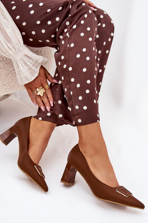 Lodičky Na Klínu S Ozdobnou Přezkou Hnědé Seriva