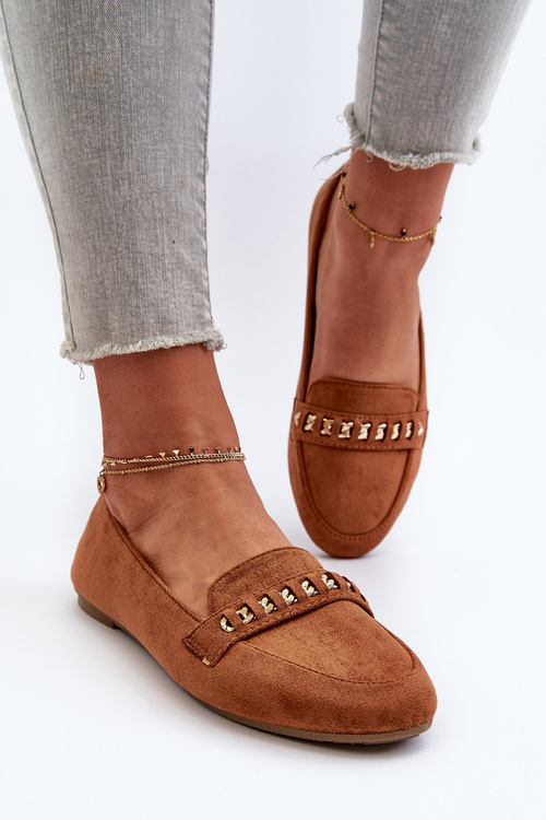 Lesklé dámské mokasíny s řetízkem Camel Aredilla