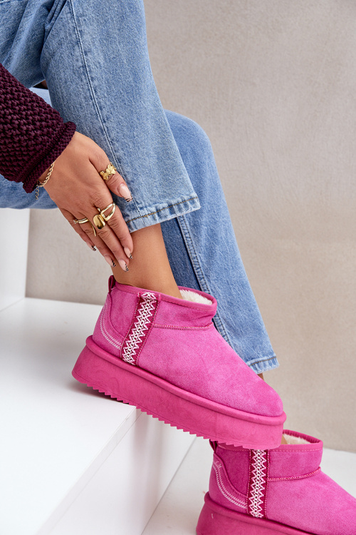 Snehové Topánky Na Platforme S Vzorom Ružové Udra