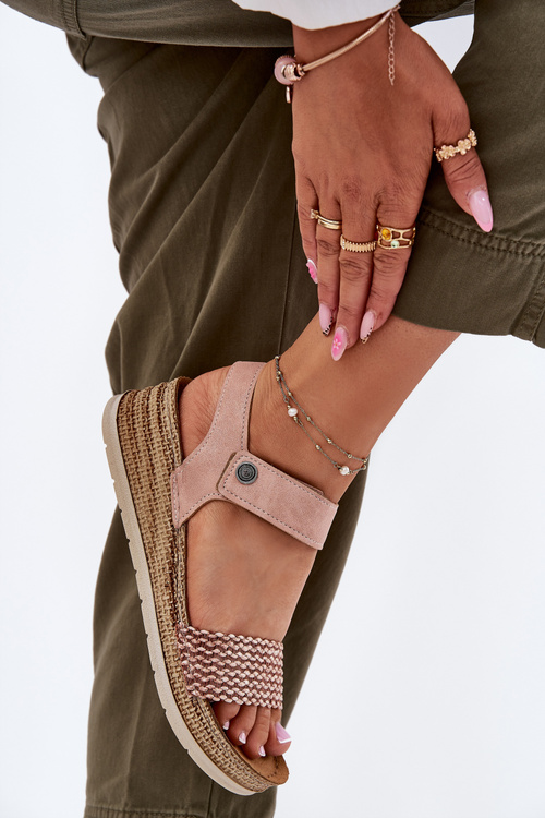 Dámské Sandály Na Klínu Růžové Inblu RV000014