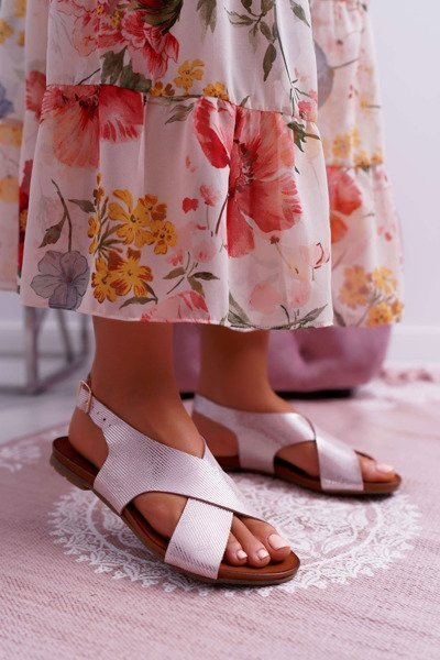 Dámske ploché sandále Laura Messi Pink 1960