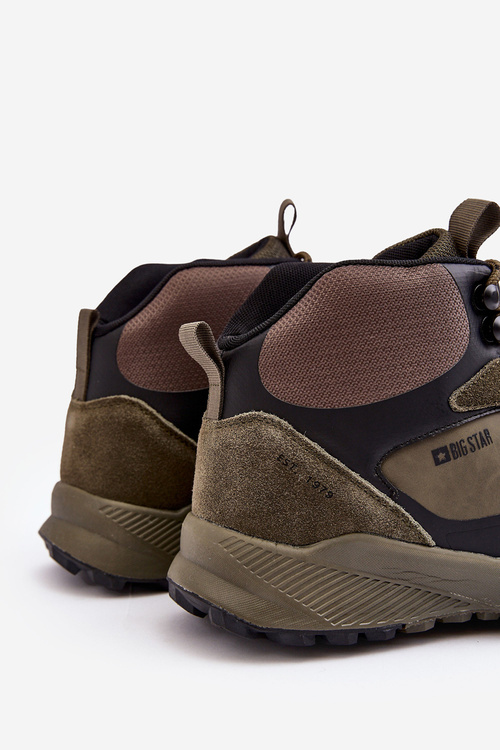 Pánske trekkingové topánky izolované zelené veľké hviezdy MM174333