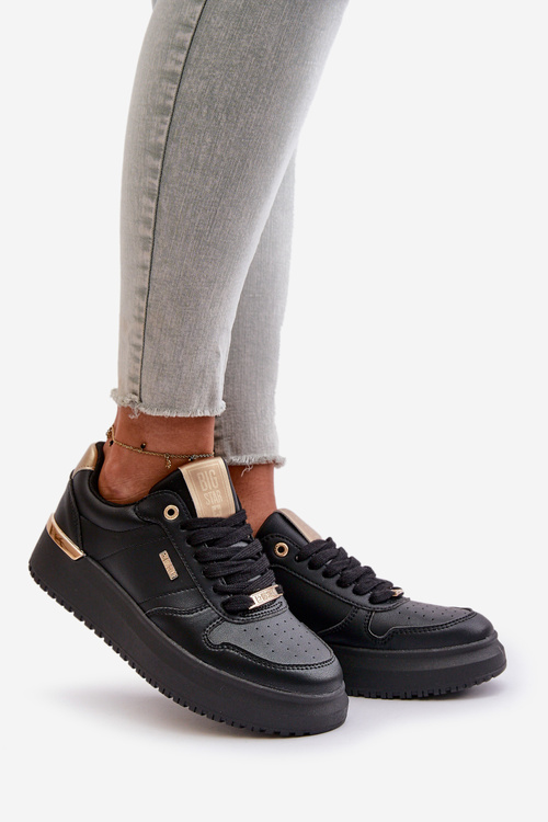 Dámske Tenisky Na Platforme Big Star OO274758 HI-POLY SYSTEM Čierne