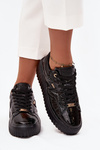 Lakované dámské tenisky na platformě Lee Cooper LCJ-25-09-3870 Černé