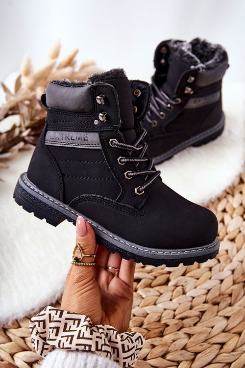 Dětské Boty Izolované Cerne Graves