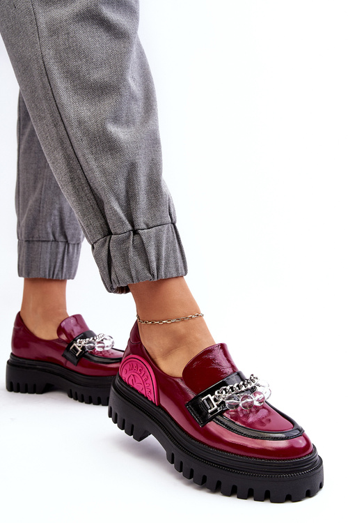 Dámské masivní kožené polobotky Maciejka 06294-15 Fuksja